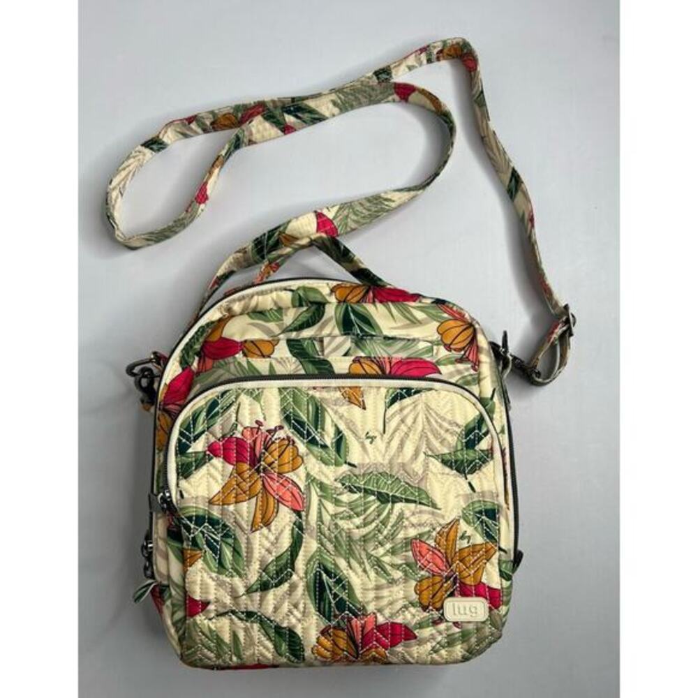 LUG Ranger Lily Sand Quilted Cross Body Tropical Floral Purse Bag